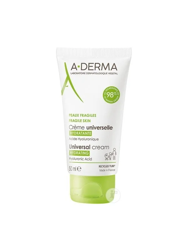 ADERMA Crème Universelle Hydratante Acide Hyaluronique Peaux Fragiles Tube 50ml