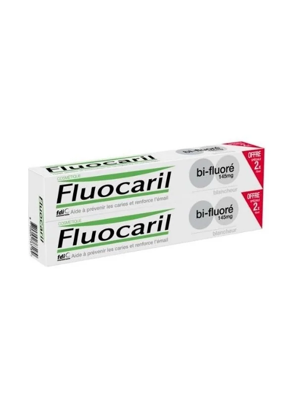 FLUOCARIL DENTIFRICE BI-FLUORÉ BLANCHEUR 145MG, 75ML LOT DE 2