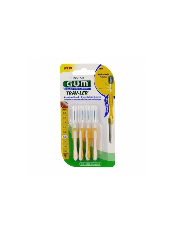 GUM BROSSETTES 1514 TRAV-LER 4 BROSSETTES DE VOYAGE 1.3 MM