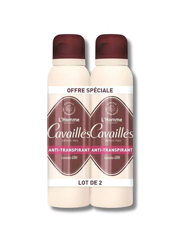 ROGÉ CAVAILLÈS - LOT DE 2 ABSORB+ 48H HOMME ANTI-TRANSPIRANT SPRAY 150 ML