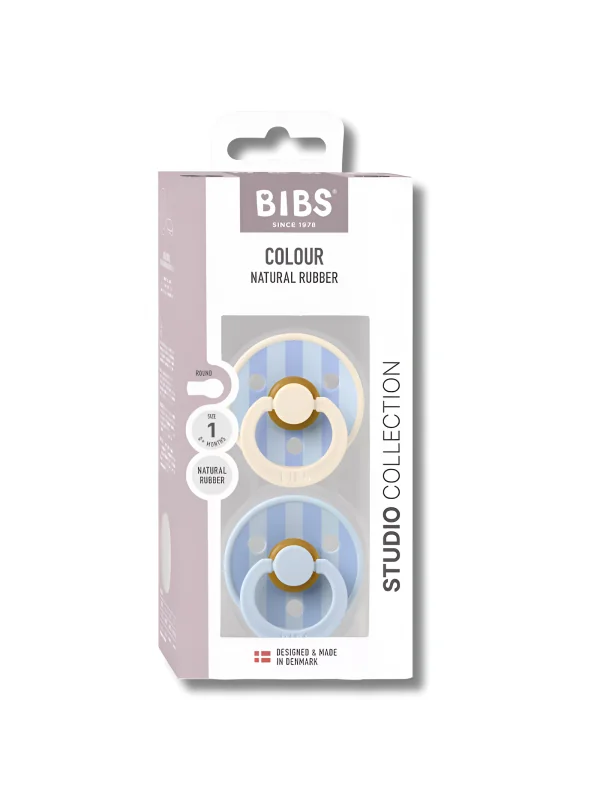 BIBS - LOT DE 2 PIÈCES SUCETTES DUSTY BLUE 1ERE AGE