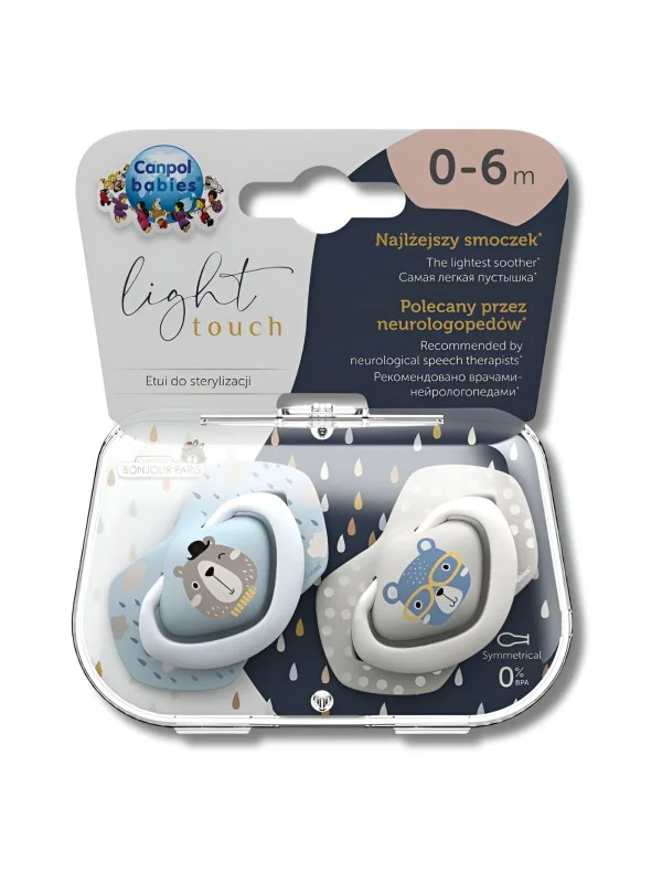 CANPOL BABIES - LOT DE 2 SUCETTES UNIVERSELLE 0-6MOIS BONJOUR PARIS BLEU 22/664