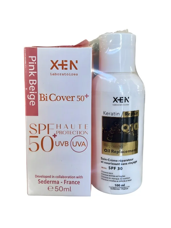 XEN BiCover Ecran BEIGE ROSE SPF 50 + lotion cheveux SPF 30 OFFERTE
