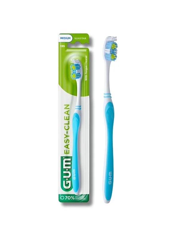 GUM - BROSSE À DENTS EASY-CLEAN 135 MEDIUM