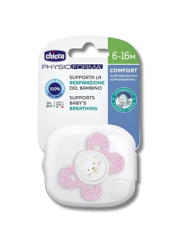 CHICCO - SUCETTE PHYSIO COMFORT EN SILICONE 6-16 MOIS