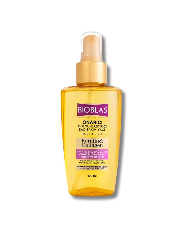 BIOBLAS - HUILE DE SOIN CAPILLAIRE KERATIN ET COLLAGEN REPARATRICE 100 ML