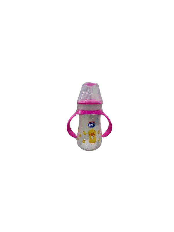 BABY PUR - MINI BIBERON AVEC COUVERCLE TORSADÉ & ANSES 125ML