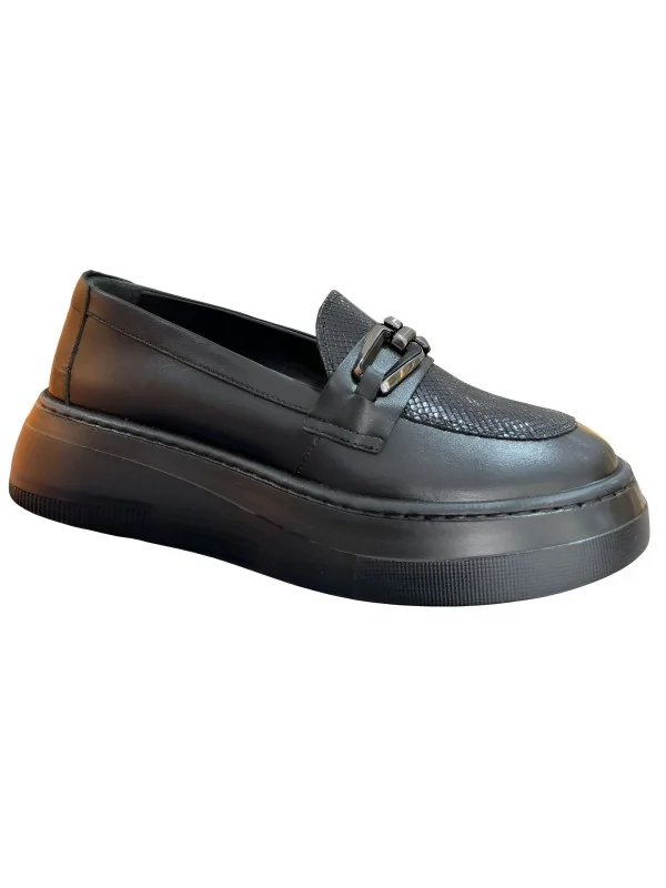 STI LIGHT - DERBIES ORTHOPEDIQUES NOIRS AVEC DETAILS EN CROCCO