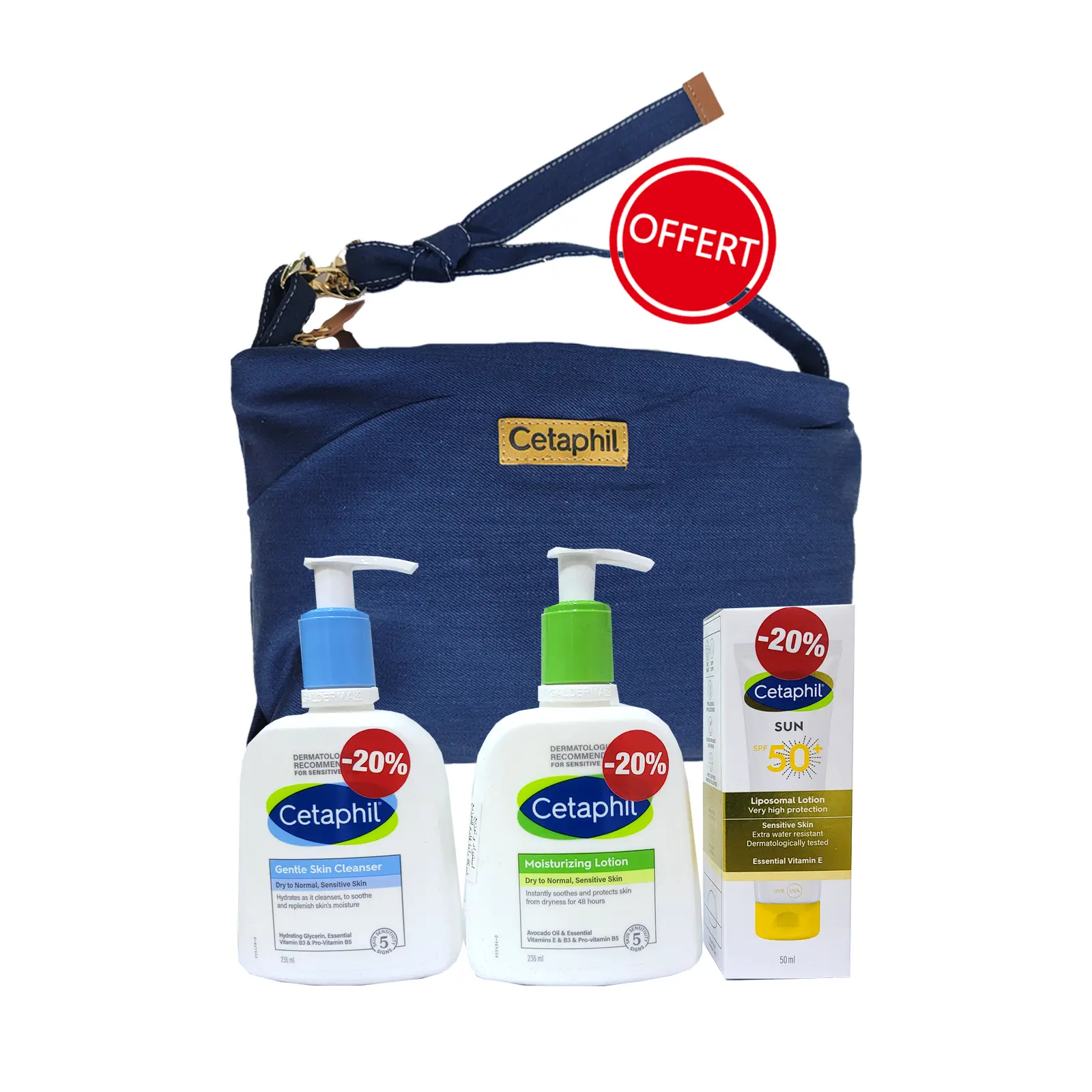 CETAPHIL TROUSSE FETE DE MERES (LOTION NETTOYANTE PEAUX SECHES 236ML+LOTION HYDRATANTE 236ML+ECRAN LIPOSOMAL 50ML)